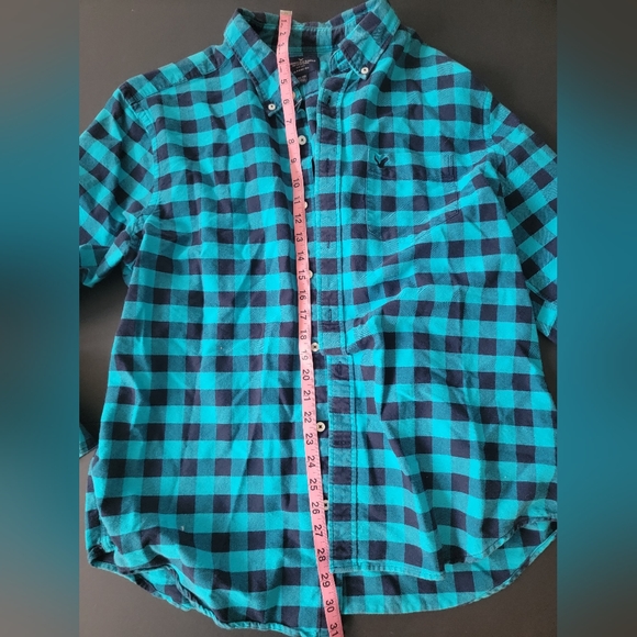 American Eagle Outfitters Plaid Button Up Blue XL - Picture 7 of 8